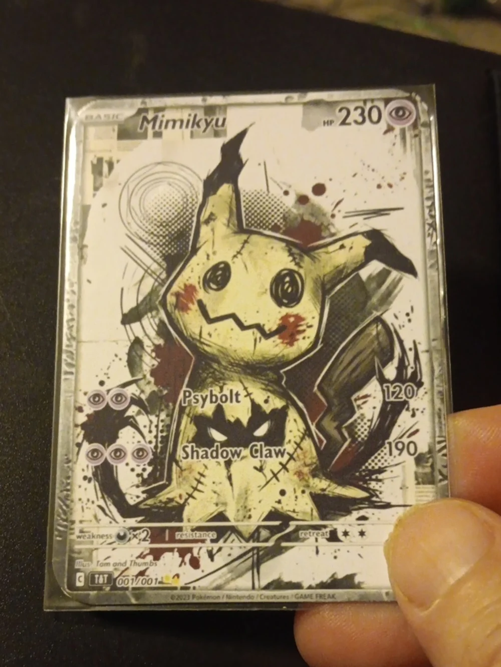 Mimikyu Art Print Card - White & Black Home Art